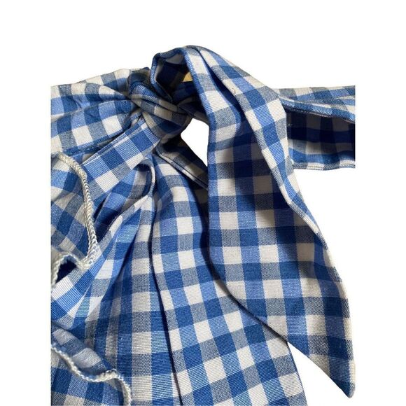 Shein women’s gingham blue and white wrap, skirt, side tie, size small - Picture 4 of 6